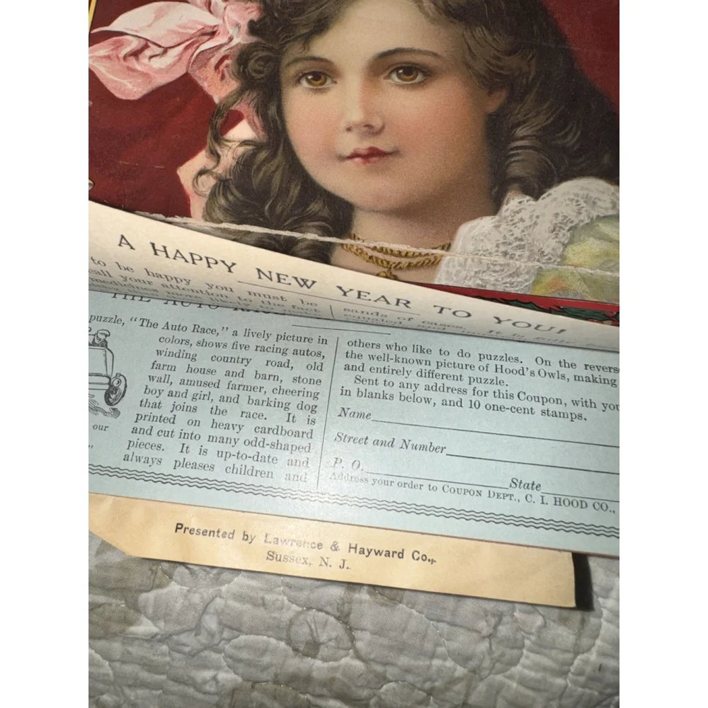 1910 Hood's Calendar Full Pad Little Rosebud Sarsaparilla Memorabilia
